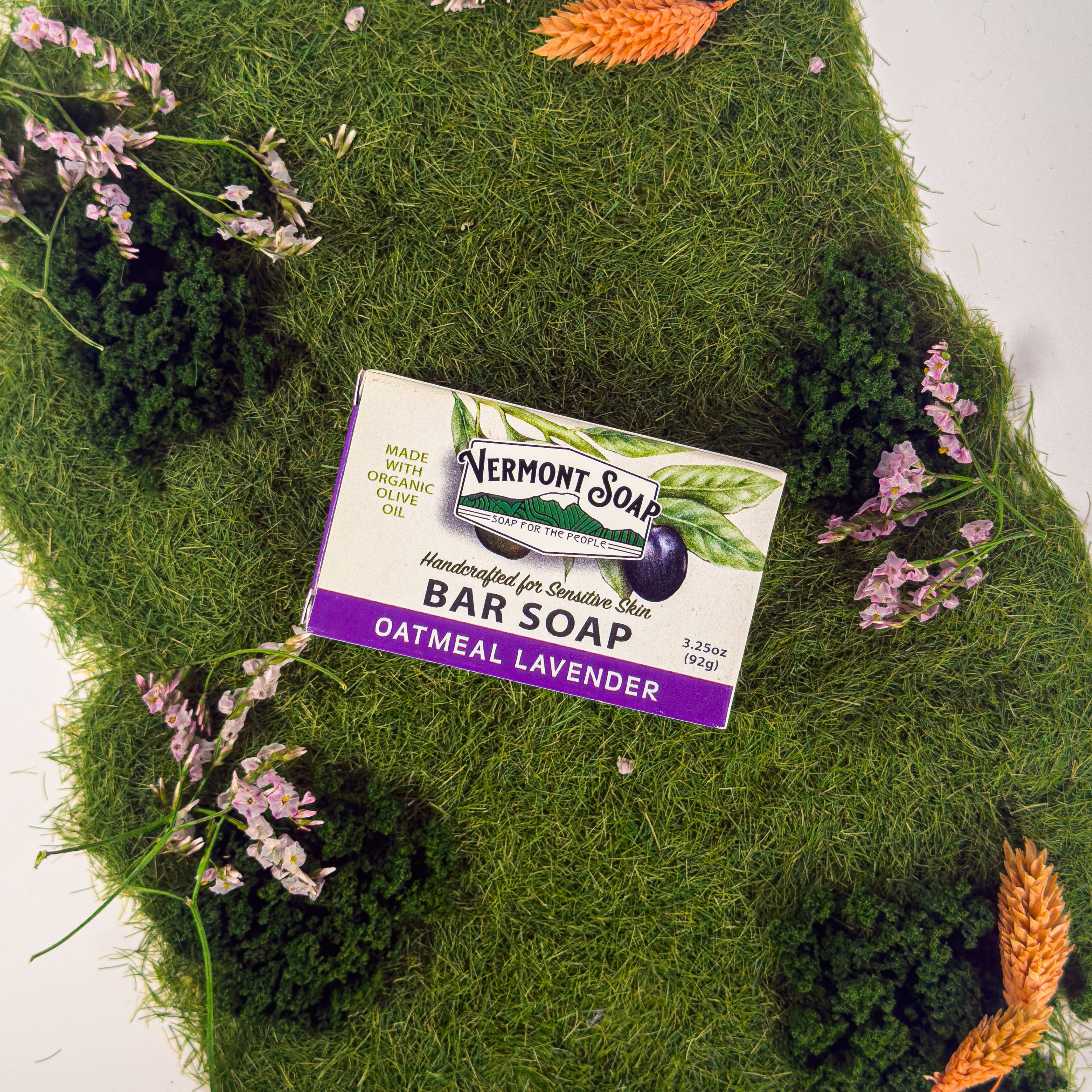 Vermont Hand Made Oatmeal Lavender Bar Soap 3.25 Oz