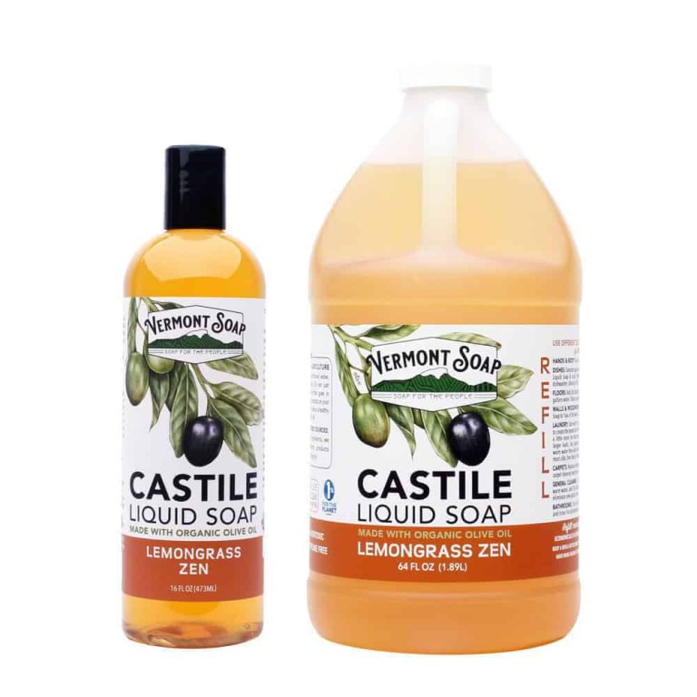 Vermont Soap Castile Liquid Soap Lemongrass Zen